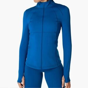EUC, Sweaty Betty Power Boost Workout Zip Up, Wicking, Royal Blue, Size M (8-10)